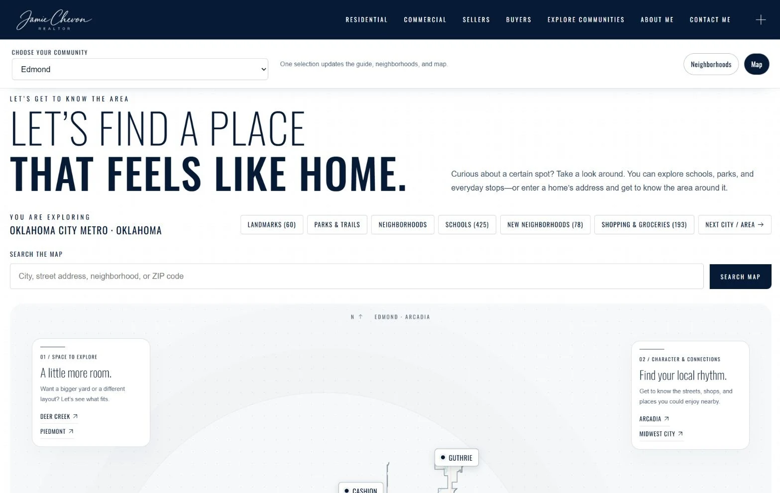 Actual map interface: One choice. Connected context.